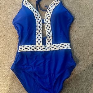 Womens blue medium swimsuit one piece